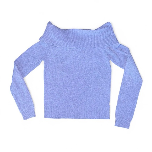 Forever 21 Periwinkle Purple Off-the-Shoulder Long Sleeve Sweater Women’s Small - Picture 1 of 7